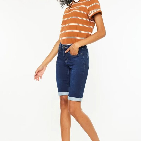 Hazel Blues® |  Kancan Mid Rise Bermuda Denim Shorts - Picture 3 of 7